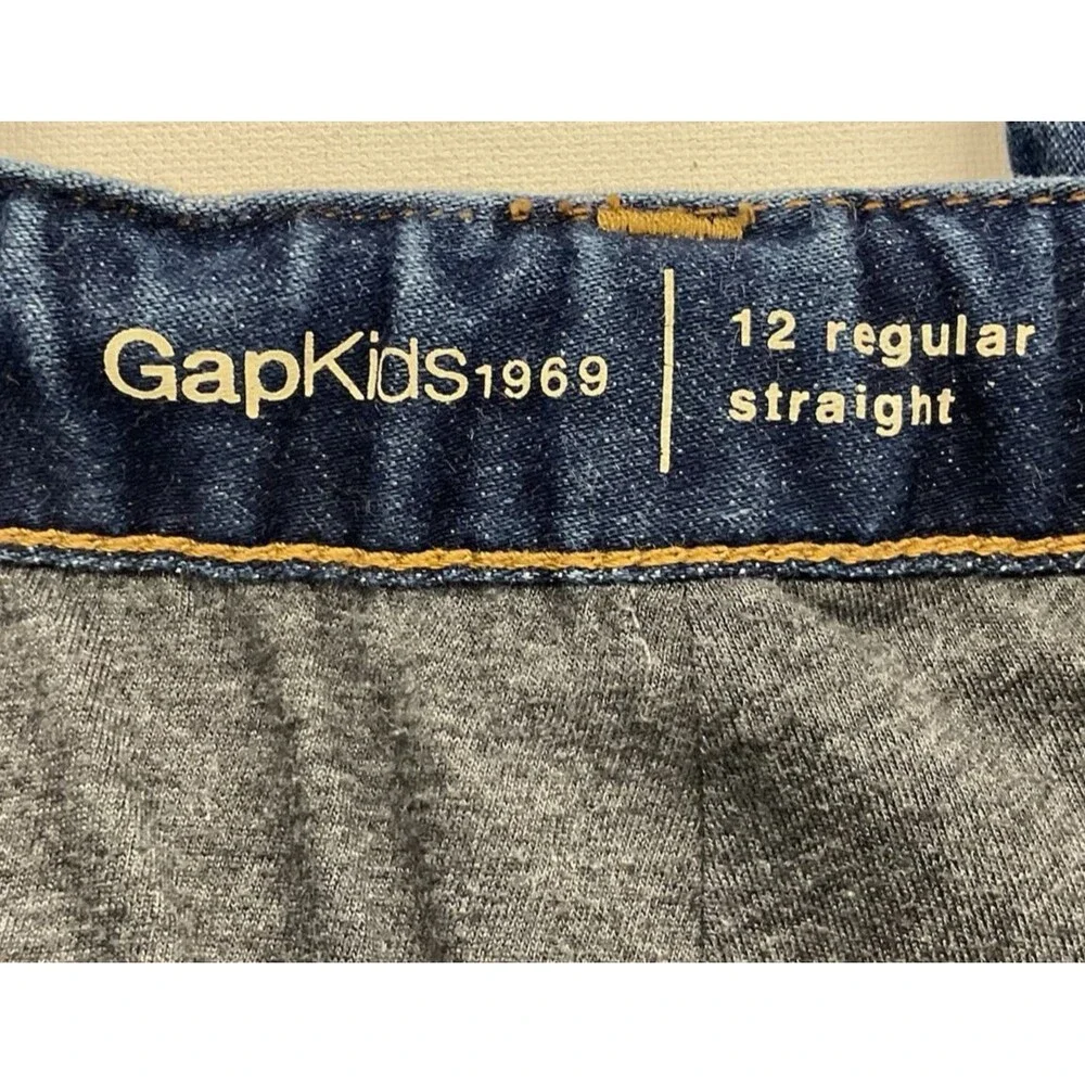 Gap Kids 1969 Girls 12 Denim Jeans Regular Straight Knit Lined Medium Wash‎